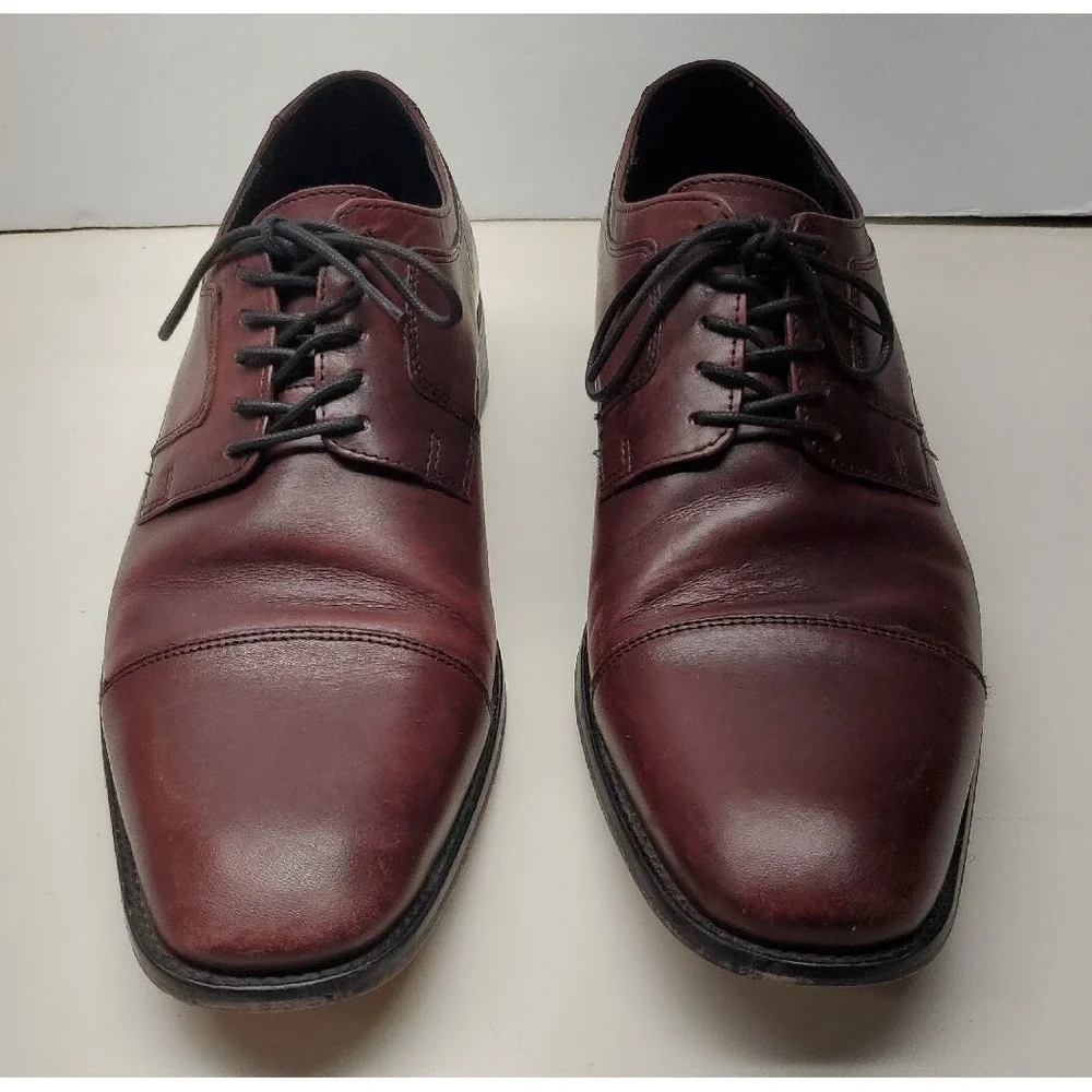 J.Murphy‎ Dress Shoes Burgundy Leather Oxford Cap Toe Men's US Size 10.5W